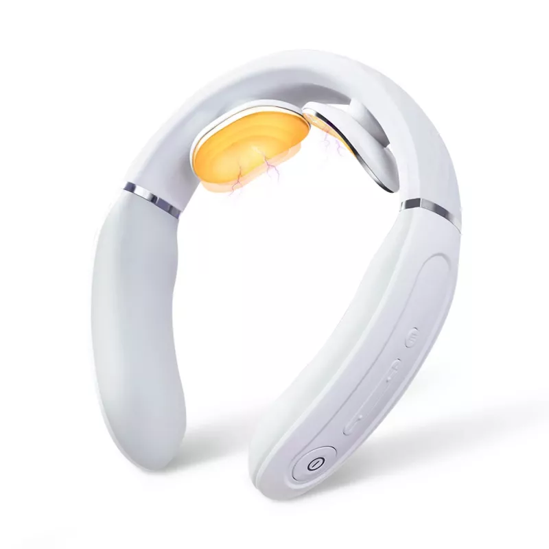 SKG 4356E - branco, massagem combinada, pescoço, branco, silicone, botões, bateria