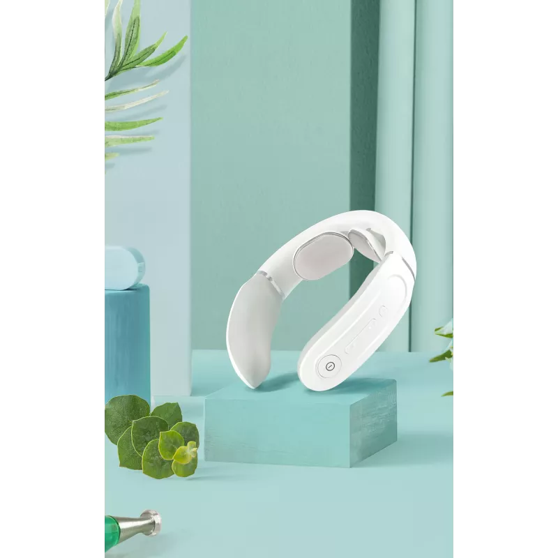 SKG 4356E - branco, massagem combinada, pescoço, branco, silicone, botões, bateria