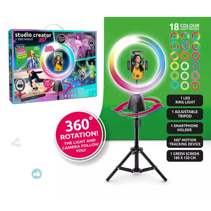 Conjunto de artes plásticas rotativo Studio Canal Toys INF028CL 360 Degrees — conjunto de artes plásticas rotativo Canal Toys para crianças