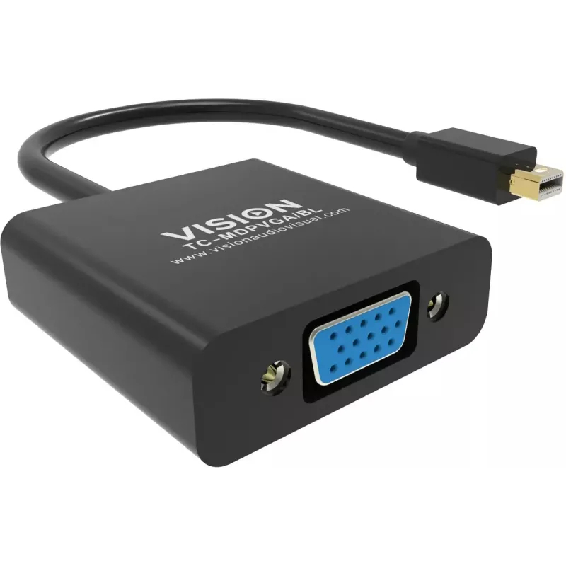 Adaptador de cabo de vídeo Mini DisplayPort para VGA Vision TC-MDPVGA/BL
