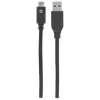 Cabo Manhattan USB-C para USB-A, 1 m, ficha macho para ficha macho, 10 Gbit/s (USB 3.2 Gen 2, também conhecido como USB 3.1), 3 A (carregamento rápido), SuperSpeed+ USB, preto, garantia vitalícia, equivalente a USB31AC1M