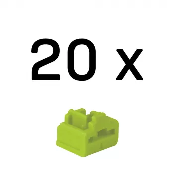 Bloqueador de porta RJ-45 Lindy (sem chave) – pack de 20, verde