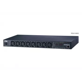 PDU com comutação e medição ATEN 1U 10A 8 tomadas + software Eco PDU Manager gratuito