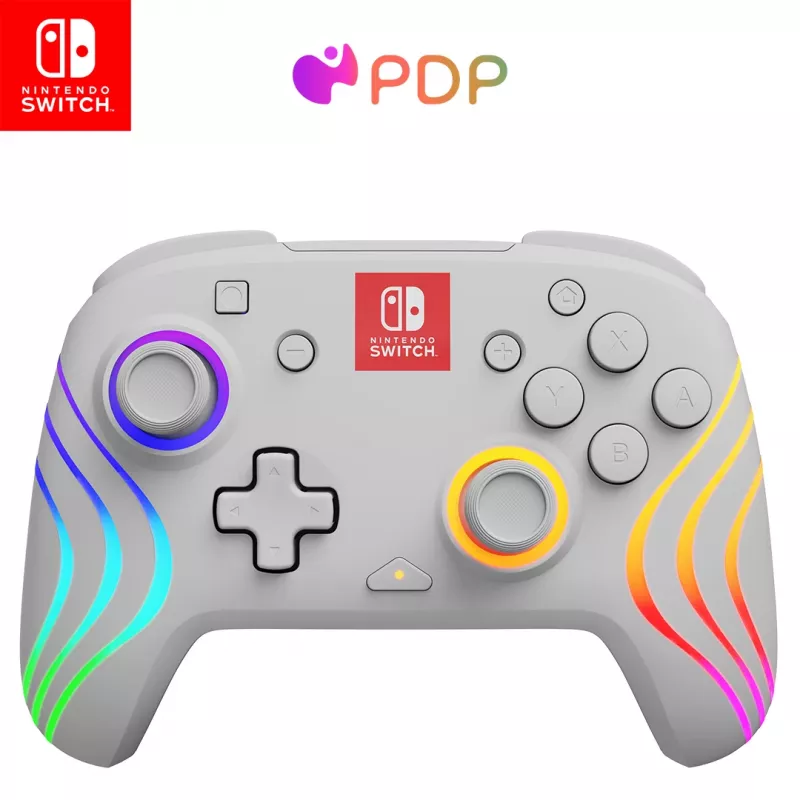 Comando PDP Afterglow Wave White USB Analógico / Digital Nintendo Switch, Nintendo Switch Lite, Nintendo Switch OLED