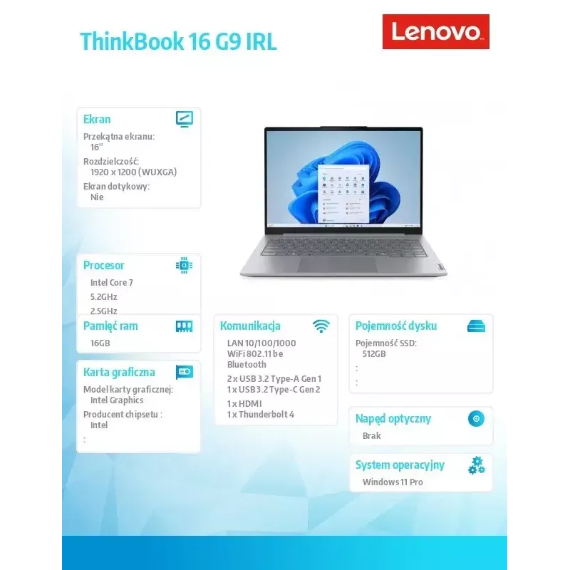 Lenovo ThinkBook 16 G9 IRL 21US007PPB Portátil 16