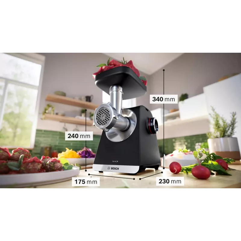 Bosch Serie 6 picadora de carne 2100 W preto, prateado