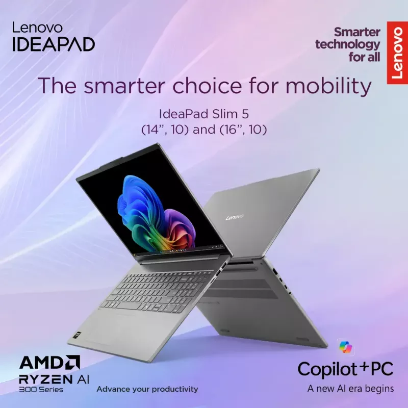 Portátil Lenovo IdeaPad Slim 5 — Ryzen 5 7535HS, 14 polegadas WUXGA OLED (1920×1200) 400 nits, 16 GB RAM, 512 GB SSD, Radeon 660M, microSD, Windows 11 Home