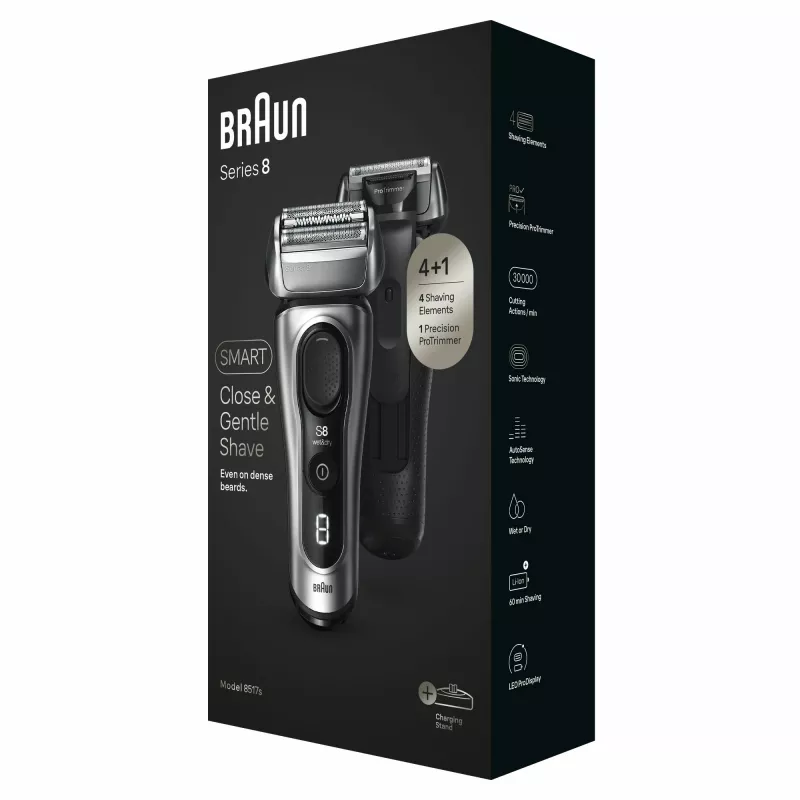Braun Série 8 8517s Máquina de barbear elétrica – molhado e seco, prateado