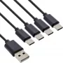 InLine Cabo de carregamento em Y USB 4em1, 1x USB-A macho para 4x USB-C macho, Preto 1 m