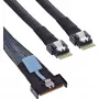 Cabo Serial Attached SCSI (SAS) InLine 27663C 1 m, 32 Gbit/s, MCIO x8 para 2×4i SFF-8654