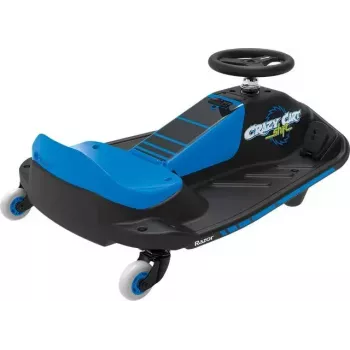 Kart elétrico de drift Razor Crazy Cart Shift — azul, motor de 90 W, bateria de 12 V, até 13 km/h, peso máximo do utilizador 54 kg