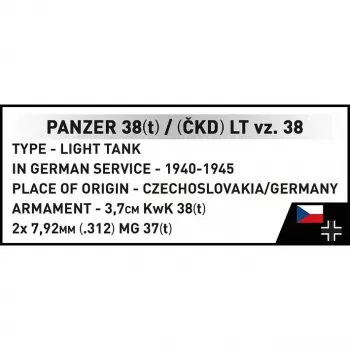 Conjunto de construção Cobi Blocks Panzer 38 VZ.38 690 elementos – kit de modelo à escala
