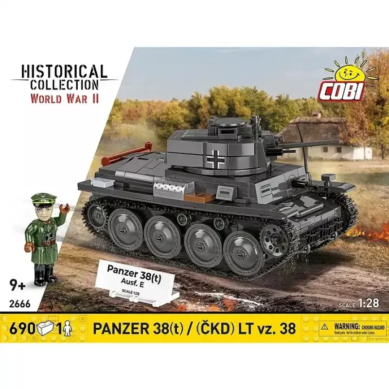Conjunto de construção Cobi Blocks Panzer 38 VZ.38 690 elementos – kit de modelo à escala