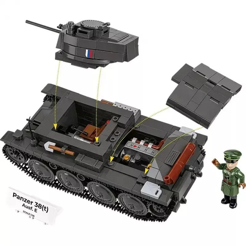 Conjunto de construção Cobi Blocks Panzer 38 VZ.38 690 elementos – kit de modelo à escala