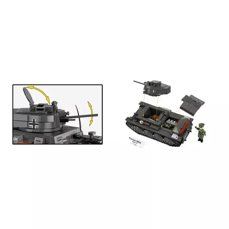 Conjunto de construção Cobi Blocks Panzer 38 VZ.38 690 elementos – kit de modelo à escala