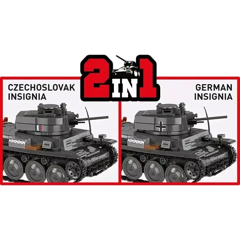 Conjunto de construção Cobi Blocks Panzer 38 VZ.38 690 elementos – kit de modelo à escala