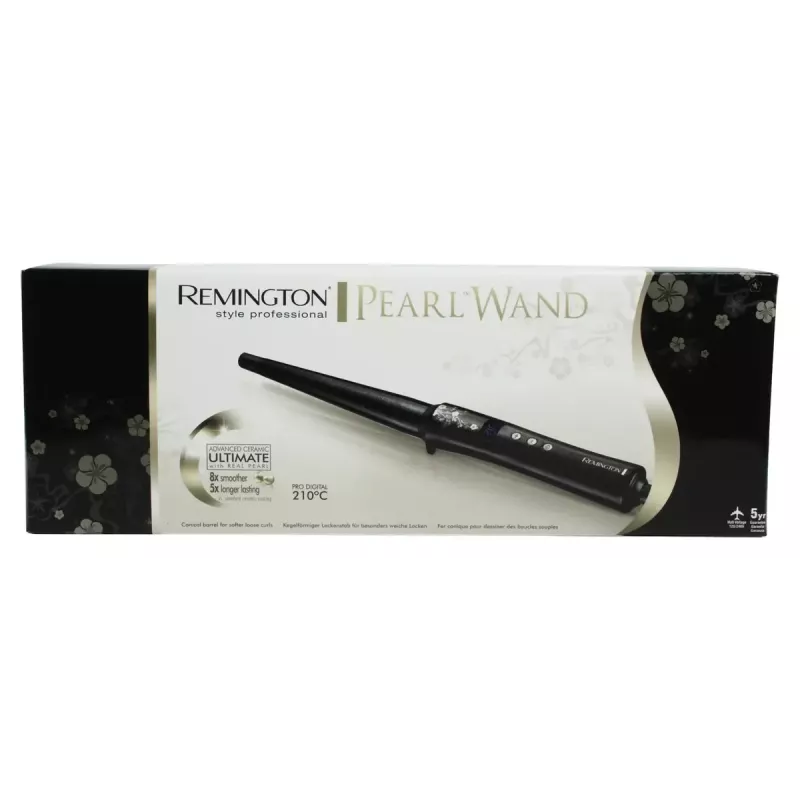 Ferro de caracóis Remington REM-CI95 — aquecimento cerâmico, máx. 210 °C, LCD, cabo de 3 m, preto