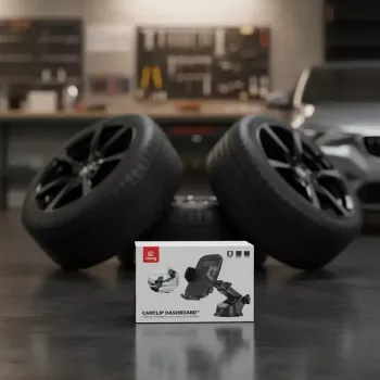 Suporte para automóvel Crong Carclip para painel e para-brisas, passivo, para smartphones, preto (carbono)