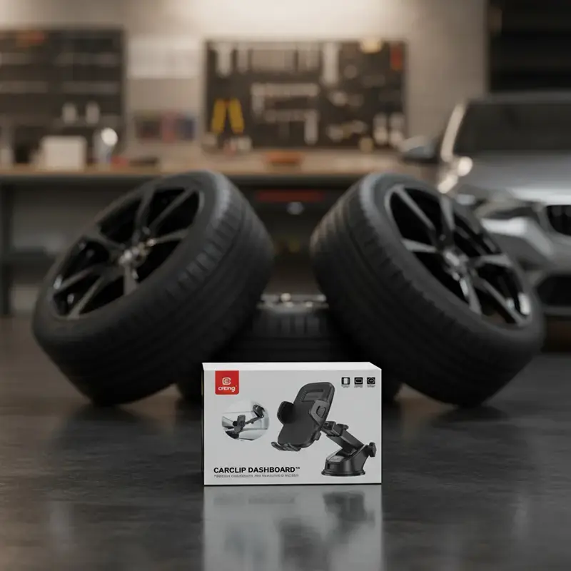 Suporte para automóvel Crong Carclip para painel e para-brisas, passivo, para smartphones, preto (carbono)