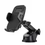 Suporte para automóvel Crong Carclip para painel e para-brisas, passivo, para smartphones, preto (carbono)