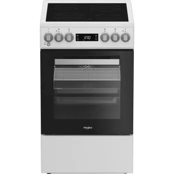 Whirlpool W5V5LCW Fogão independente placa elétrica vitrocerâmica preto, branco
