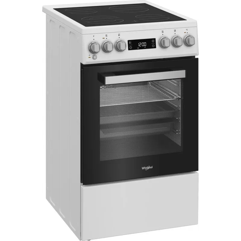 Whirlpool W5V5LCW Fogão independente placa elétrica vitrocerâmica preto, branco