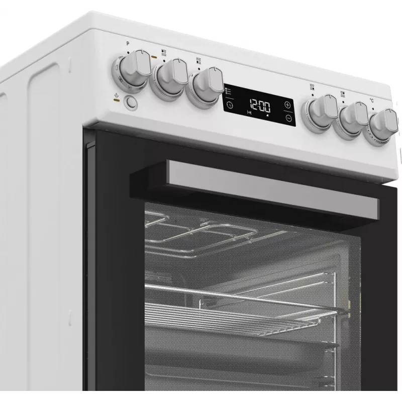 Whirlpool W5V5LCW Fogão independente placa elétrica vitrocerâmica preto, branco