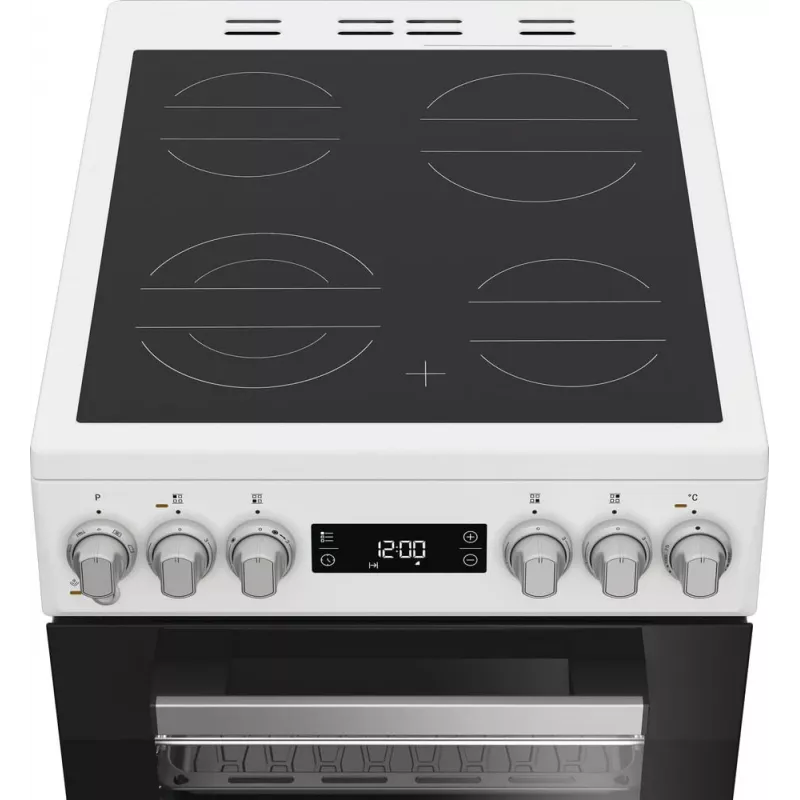 Whirlpool W5V5LCW Fogão independente placa elétrica vitrocerâmica preto, branco