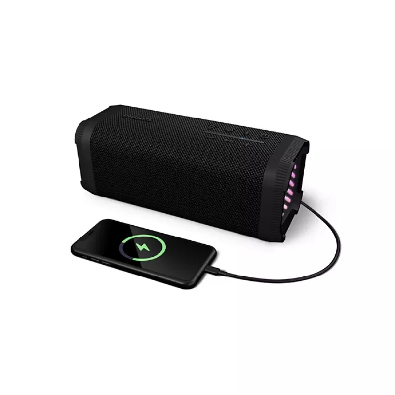 Altifalante portátil mono Philips TAS5000EB, 35 W RMS, 2 vias, Bluetooth, alcance de 30 m, preto