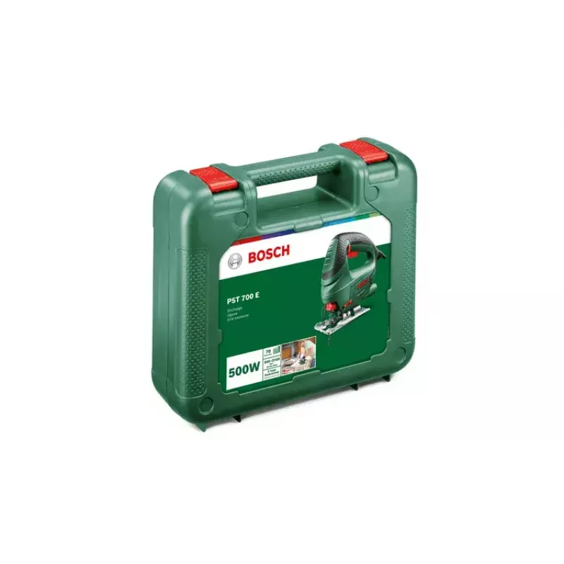 Serra de vaivém Bosch PST 700 E, punho em arco, 500 W, 3100 golpes/min, corte de madeira 70 mm, corte oblíquo 45°