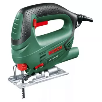 Serra de vaivém Bosch PST 700 E, punho em arco, 500 W, 3100 golpes/min, corte de madeira 70 mm, corte oblíquo 45°