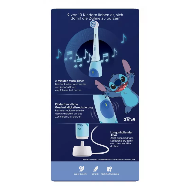 Escova de dentes infantil rotativa Oral-B iO Kids Stitch azul