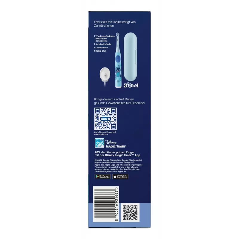Escova de dentes infantil rotativa Oral-B iO Kids Stitch azul