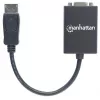 manhattan-cabo conversor displayport-para-vga-hd15-15cm-macho-para-fêmea-ativo-dp-com-bloqueio-preto-garantia-vitalícia-compatível-com-dp2vga2