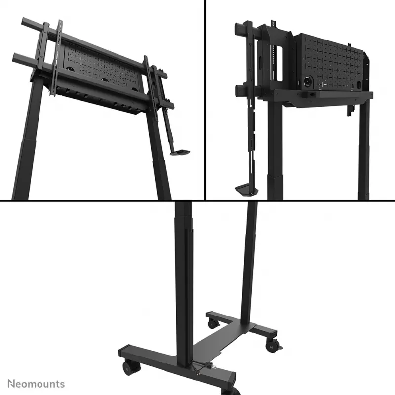 Suporte de TV Neomounts FL55-975BL1 motorizado para ecrãs de 75–115 polegadas, aço, preto, máx. 160 kg, altura 2154 mm