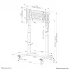Suporte de TV Neomounts FL55-975BL1 motorizado para ecrãs de 75–115 polegadas, aço, preto, máx. 160 kg, altura 2154 mm