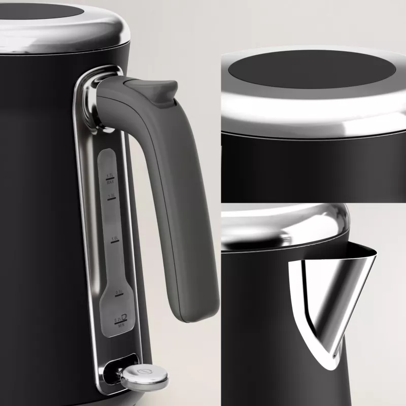 Chaleira elétrica Tefal KI6668E0 — 1,7 l, 2400 W, corpo em aço inoxidável, preto