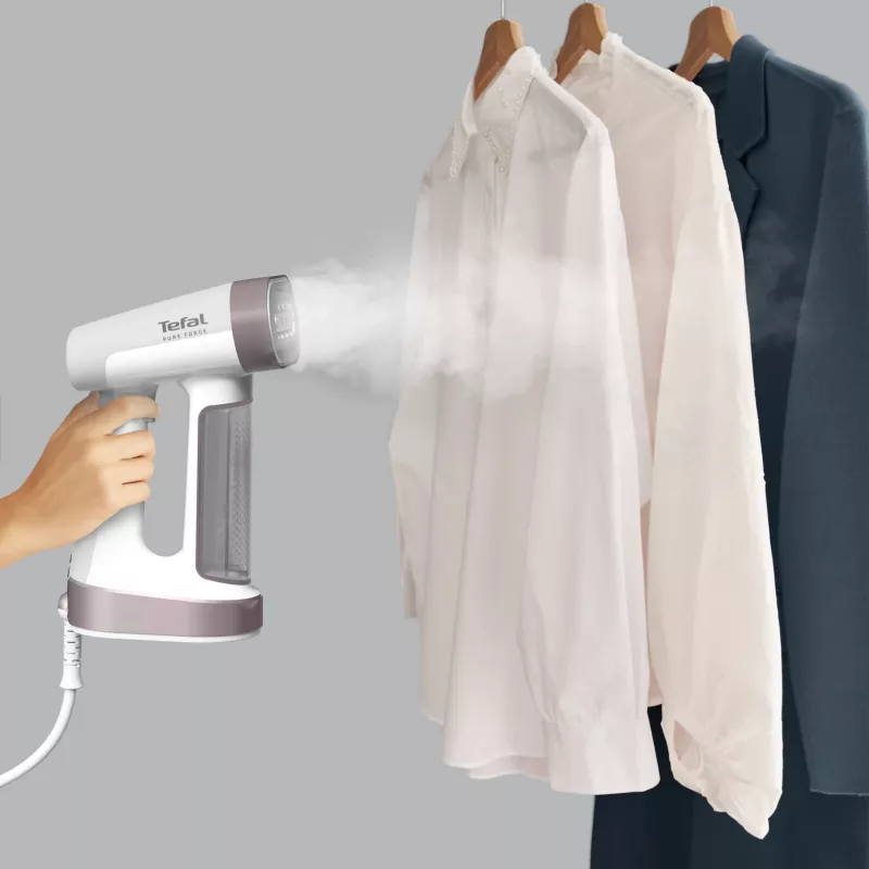 Tefal Pure Force DT8765E0 escova a vapor escova a vapor de mão 0,18 l 1800 W preto, cor canela