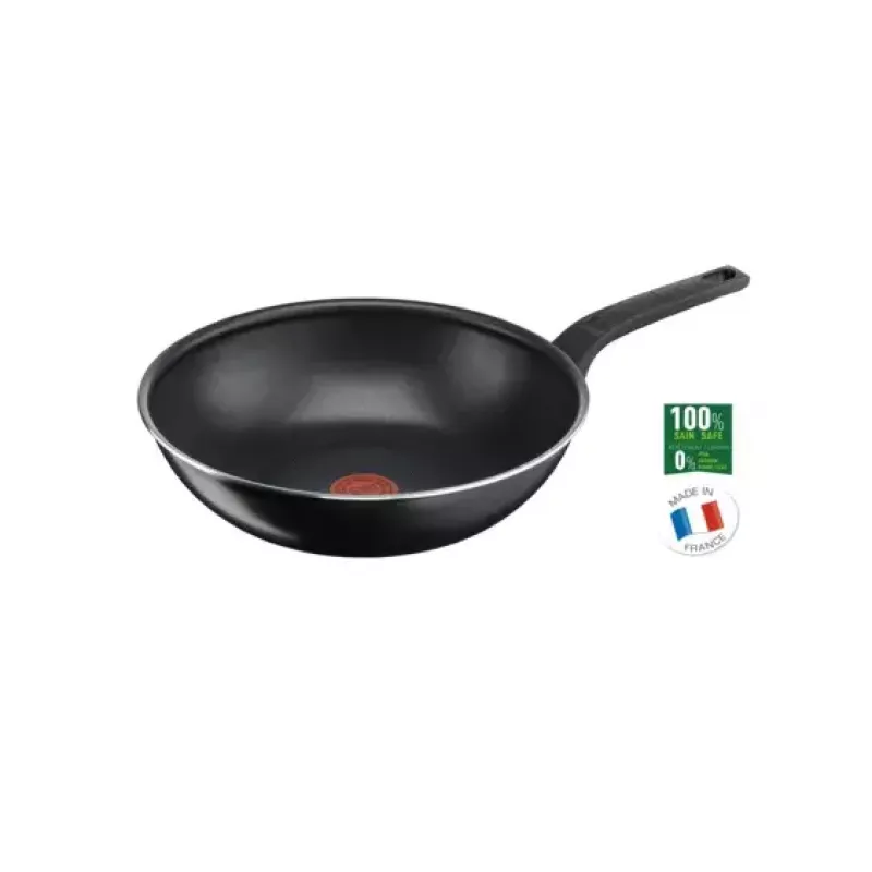 Wok/frigideira stir-fry Tefal Simply Clean B5671953, 28 cm, alumínio, revestimento antiaderente de titânio, Thermo-Spot
