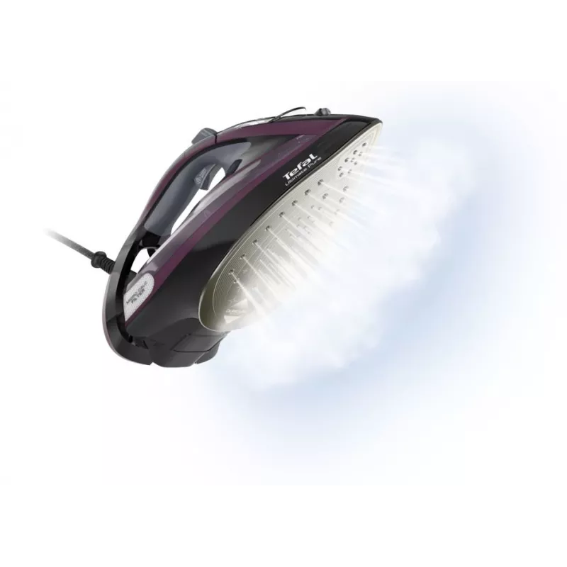 Ferro de engomar a vapor Tefal Ultimate Pure FV9835 — 3000 W, 55 g/min vapor contínuo, 240 g/min golpe de vapor, depósito de água 0,35 l, cabo 2,5 m, sistema de descalcificação