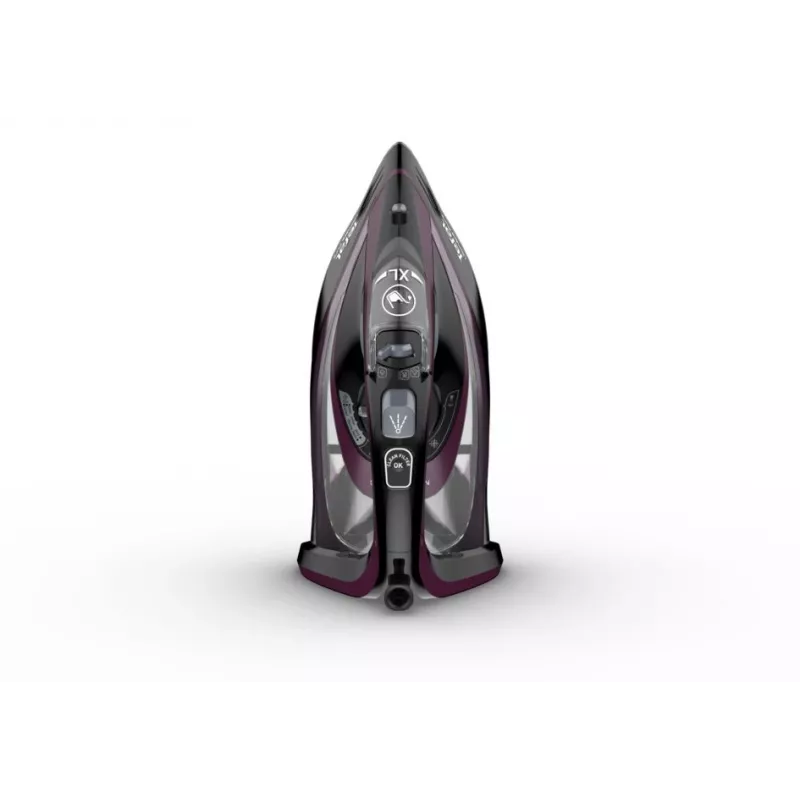 Ferro de engomar a vapor Tefal Ultimate Pure FV9835 — 3000 W, 55 g/min vapor contínuo, 240 g/min golpe de vapor, depósito de água 0,35 l, cabo 2,5 m, sistema de descalcificação