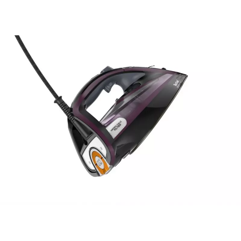 Ferro de engomar a vapor Tefal Ultimate Pure FV9835 — 3000 W, 55 g/min vapor contínuo, 240 g/min golpe de vapor, depósito de água 0,35 l, cabo 2,5 m, sistema de descalcificação