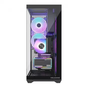 Caixa de PC Full-Tower MODECOM Volcano SPACE XL ARGB — Full Tower, suporte E-ATX, vidro temperado, ARGB, GPU até 440 mm