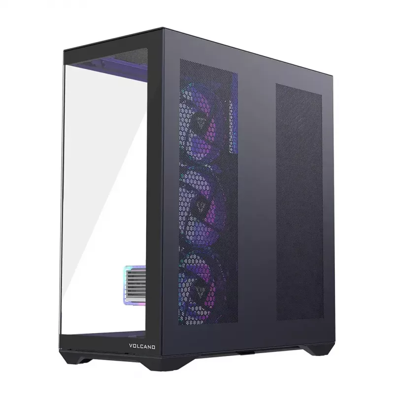 Caixa de PC Full-Tower MODECOM Volcano SPACE XL ARGB — Full Tower, suporte E-ATX, vidro temperado, ARGB, GPU até 440 mm