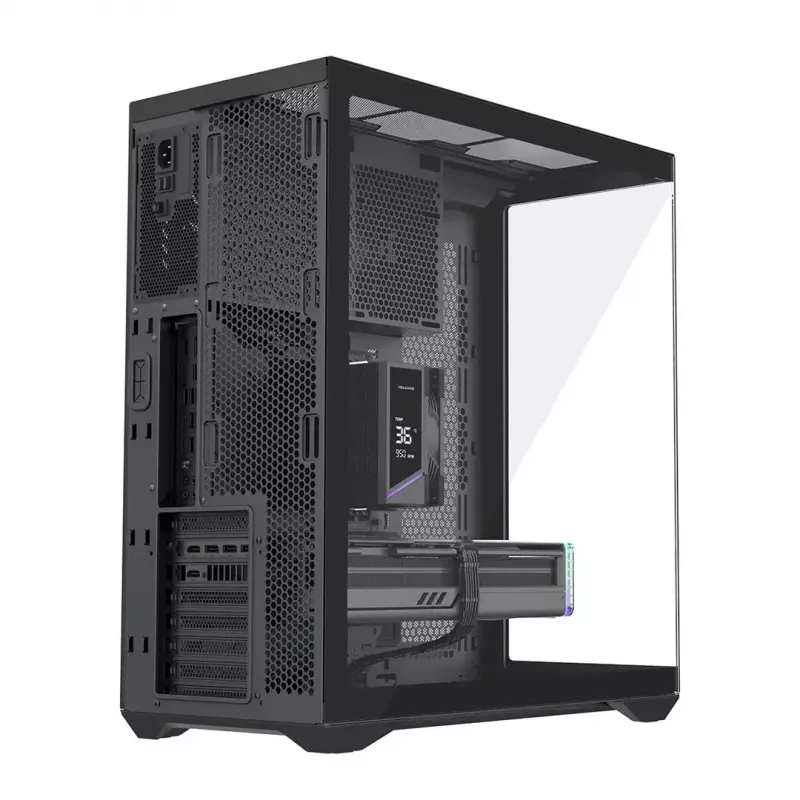 Caixa de PC Full-Tower MODECOM Volcano SPACE XL NF — preta, vidro temperado, ARGB, suporta micro-ATX, GPU até 44 cm, 3×3,5 polegadas/4×2,5 polegadas baías, USB-A 2×, USB-C 1×