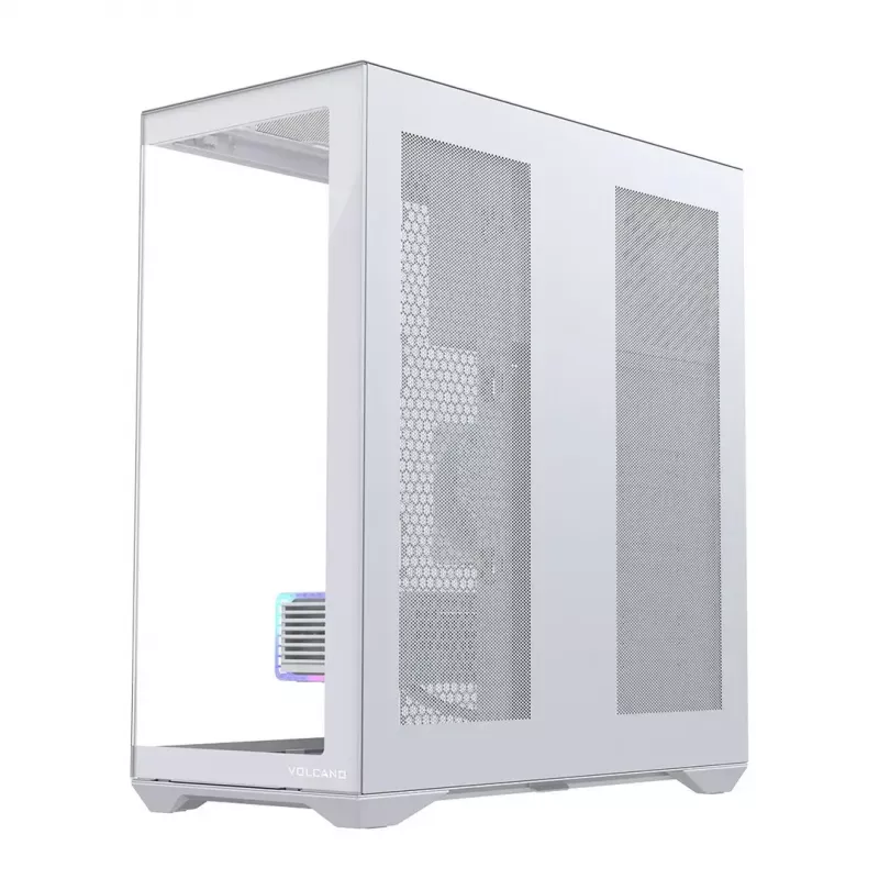 Caixa de PC Full-Tower MODECOM Volcano SPACE XL FULL TOWER NF branca — ARGB, vidro temperado, 8 slots de expansão, GPU até 440 mm