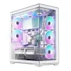 Caixa de PC Full-Tower MODECOM Volcano SPACE XL FULL TOWER NF branca — ARGB, vidro temperado, 8 slots de expansão, GPU até 440 mm