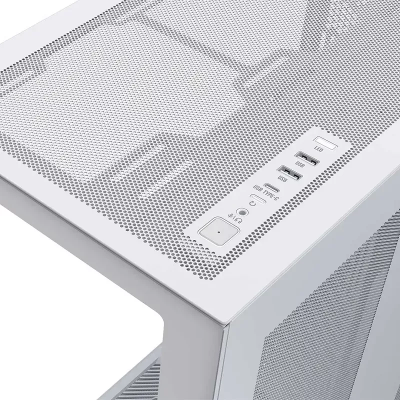 Caixa de PC Full-Tower MODECOM Volcano SPACE XL FULL TOWER NF branca — ARGB, vidro temperado, 8 slots de expansão, GPU até 440 mm