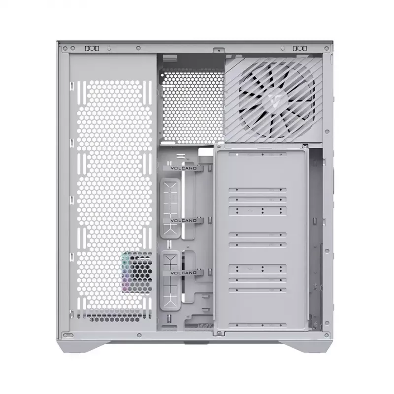 Caixa de PC Full-Tower MODECOM Volcano SPACE XL FULL TOWER NF branca — ARGB, vidro temperado, 8 slots de expansão, GPU até 440 mm