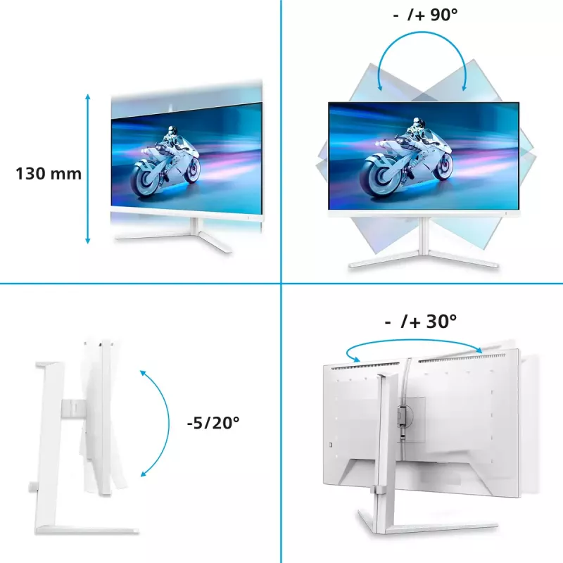 Monitor de computador Philips Evnia 6000 27M2N6501L/00 67,3 cm (26,5 polegadas) 2560 x 1440 píxeis Quad HD QD-OLED branco